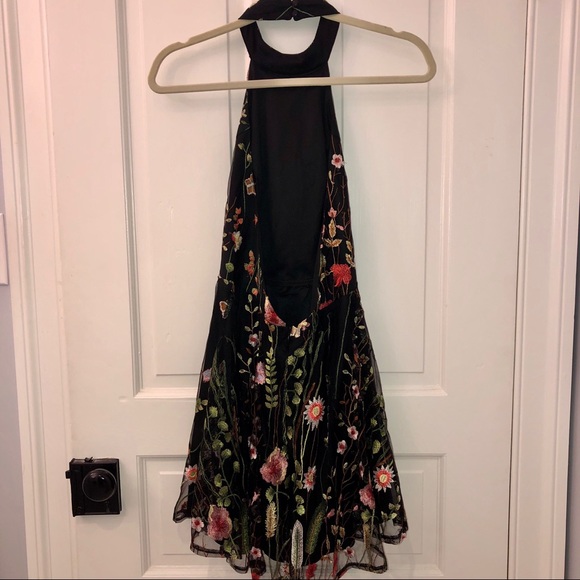 Halter Fit and Flare Backless Dress - Picture 3 of 4